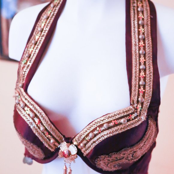 Handmade Belly Dance Costume Bra Top - Picture 2 of 8